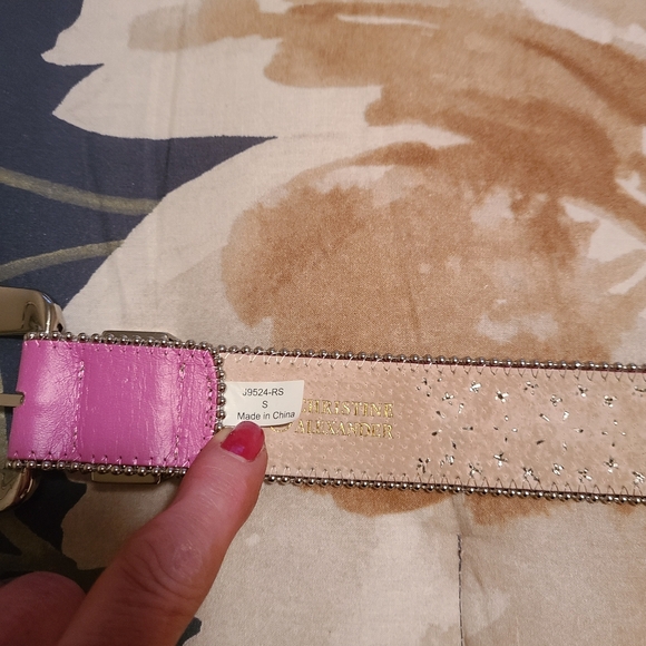 Christine Alexander leather  belt with Swarovski crystals - Picture 8 of 8